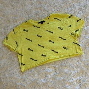 Forever 21 Paranoid yellow tee cropped